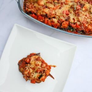 Pittige lasagne met aubergine en oude kaas